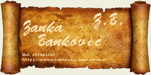Žanka Banković vizit kartica
